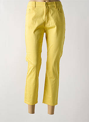 Pantalon 7/8 stretch taille normale jaune SOO femme