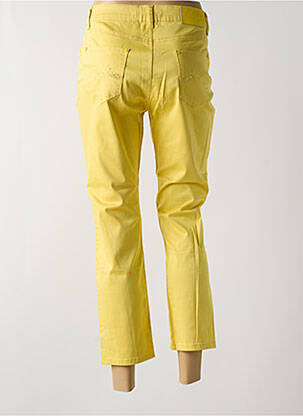 Pantalon 7/8 stretch taille normale jaune SOO femme