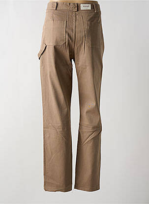 Pantalon droit taille haute taille haute marron #OOTD femme