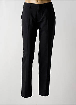 Pantalon chino broderie galons latéraux taille normale noir REIKO femme