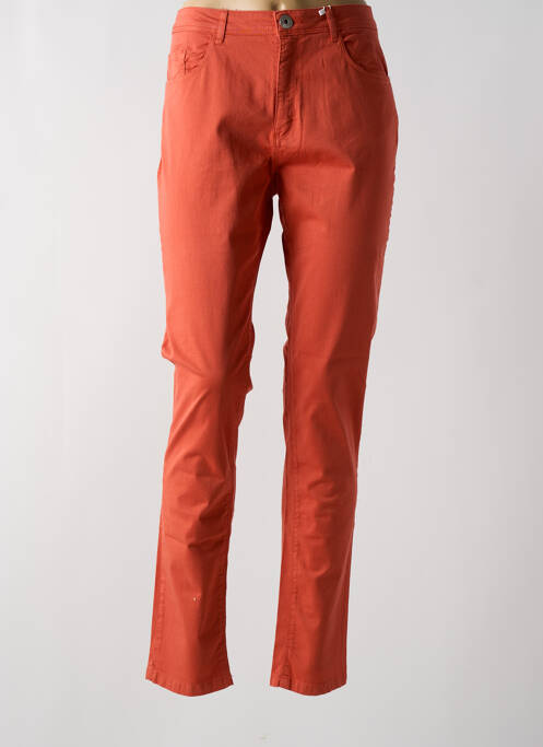 Jeans coupe slim stretch taille normale orange fonce TBS femme