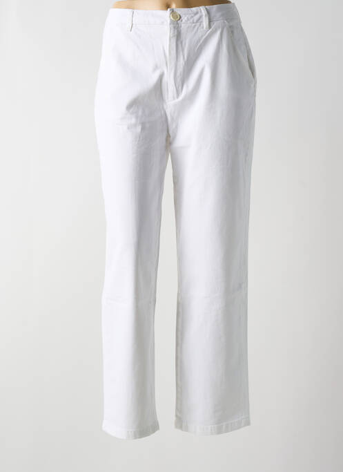 Pantalon chino tissage popeline taille normale blanc REIKO femme