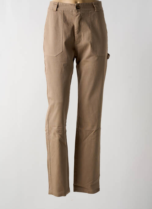 Pantalon droit taille haute taille haute marron #OOTD femme