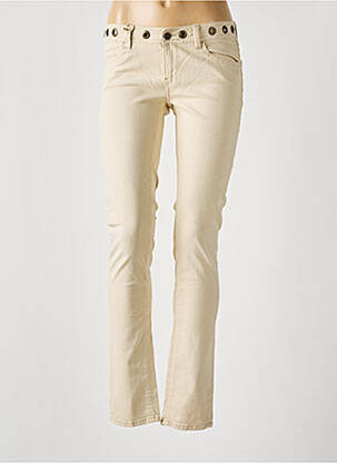 Jeans coupe slim stretch taille basse beige SCHOOL RAG femme