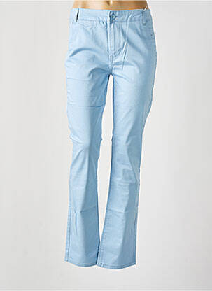 Pantalon chino tissage popeline taille normale bleu KY CREATION femme