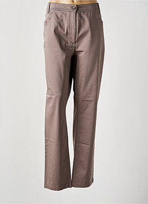 Pantalon droit tissage popeline taille normale gris EPICEA femme