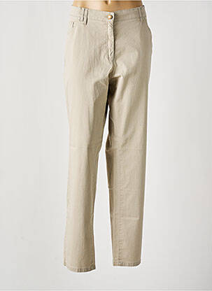 Pantalon droit tissage popeline taille normale beige GERKE MY PANTS femme