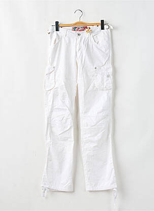 Pantalon cargo tissage popeline taille basse blanc KAPORAL femme
