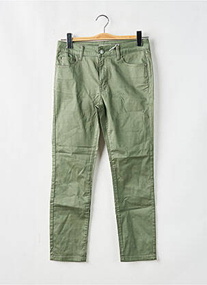 Pantalon slim tissage popeline taille normale vert SOO femme