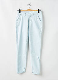 Pantalon chino tissage popeline taille normale bleu REIKO femme