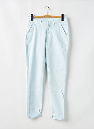 Pantalon chino tissage popeline taille normale bleu REIKO femme