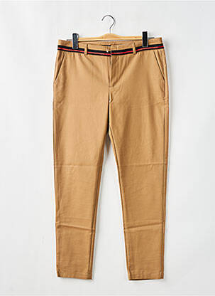 Pantalon chino tissage popeline taille normale marron LAURA JO femme