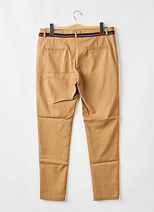 Pantalon chino tissage popeline taille normale marron LAURA JO femme