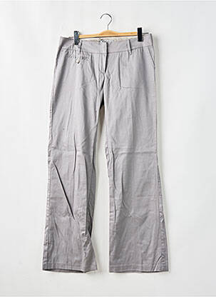 Pantalon flare fermeture zippée sous rabat avec crochet taille basse gris LES P'TITES BOMBES femme