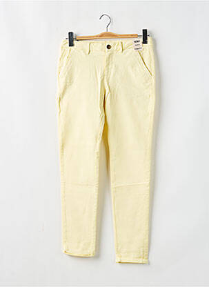 Pantalon chino tissage popeline taille normale jaune REIKO femme