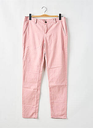 Pantalon chino tissage popeline taille normale rose CIMARRON femme