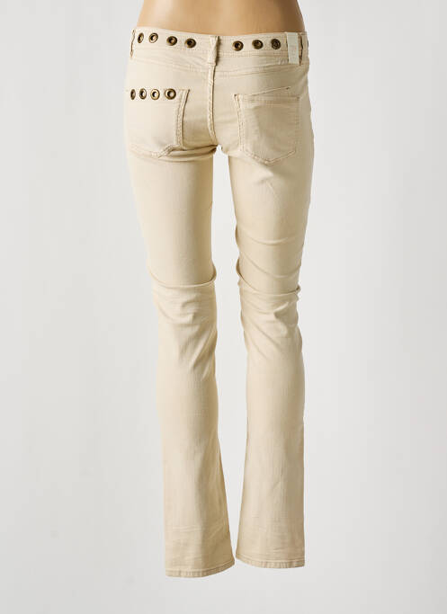 Jeans coupe slim stretch taille basse beige SCHOOL RAG femme