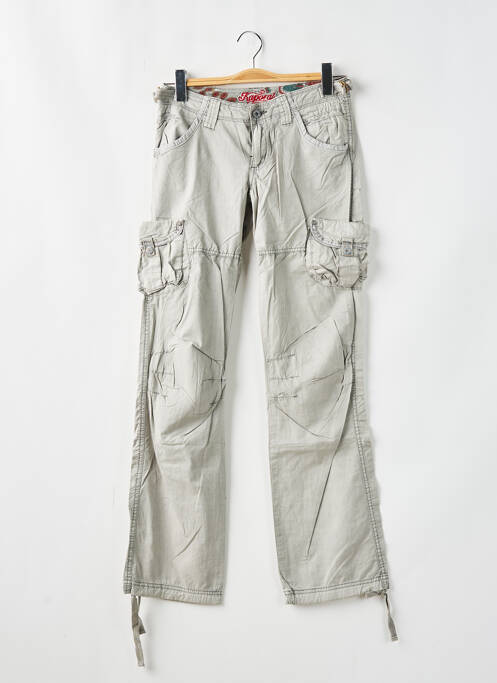 Pantalon cargo tissage popeline taille basse gris KAPORAL femme