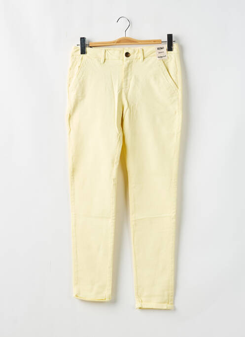 Pantalon chino tissage popeline taille normale jaune REIKO femme