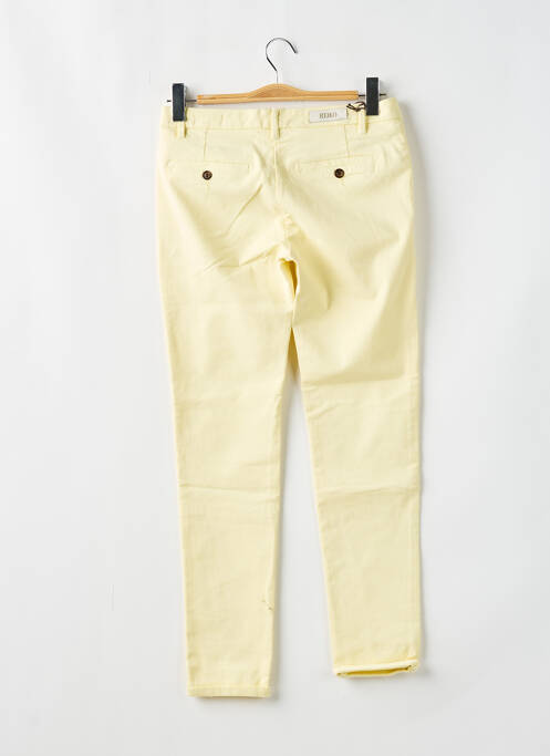 Pantalon chino tissage popeline taille normale jaune REIKO femme