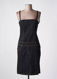 Robe mi-longue fermeture zippée au dos fines bretelles noir RINASCIMENTO femme