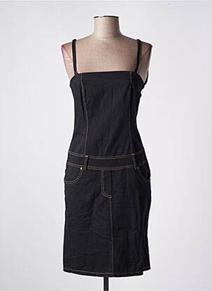 Robe mi-longue fermeture zippée au dos fines bretelles noir RINASCIMENTO femme