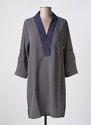 Robe courte manches longues manches longues bleu AKOZ femme