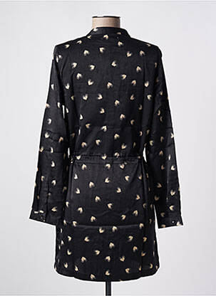 Robe courte coupe évasée manches longues noir CHARLISE femme