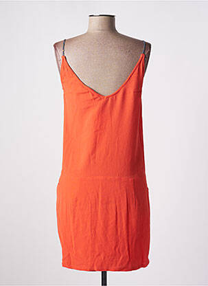 Robe courte coupe fluide fines bretelles orange SEE U SOON femme