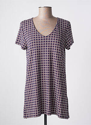 Tunique manches courtes tissage jersey bleu NICE THINGS femme