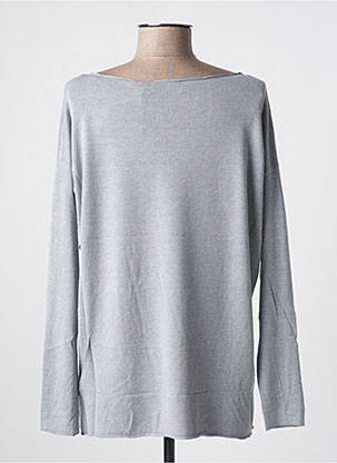 Pull coupe droite manches longues gris TRICOTONIC femme