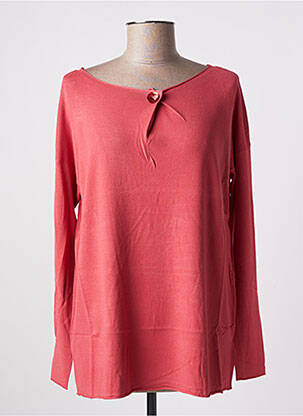 Pull coupe droite manches longues rouge TRICOTONIC femme
