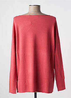 Pull coupe droite manches longues rouge TRICOTONIC femme