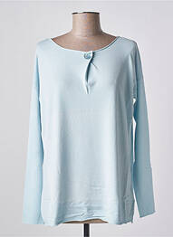 Pull col bateau manches longues bleu TRICOTONIC femme