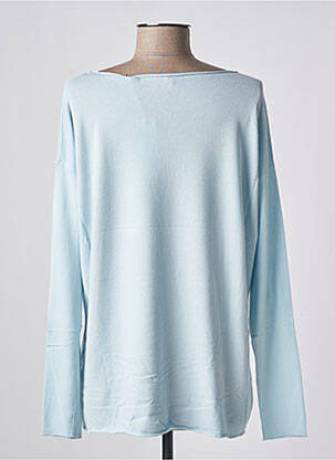 Pull coupe droite manches longues bleu TRICOTONIC femme