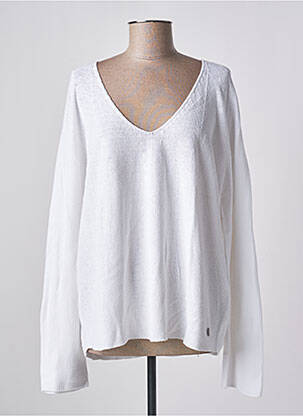 Pull col v manches longues blanc PAKO LITTO femme