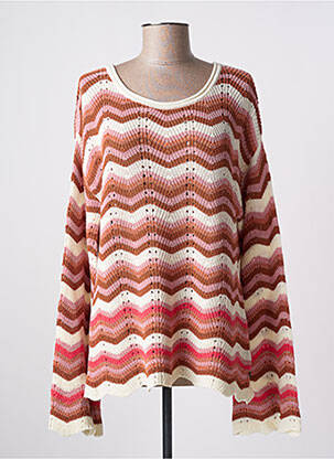 Pull coupe droite manches longues marron FREEMAN T.PORTER femme