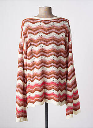 Pull coupe droite manches longues marron FREEMAN T.PORTER femme