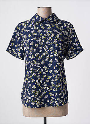 Blouse imprimé fantaisie manches courtes bleu MAMOUCHKA femme
