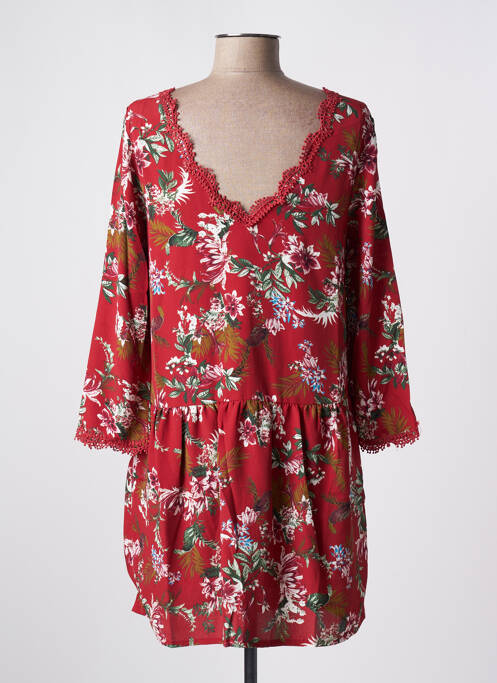 Robe courte manches longues manches longues rouge LILI & LALA femme