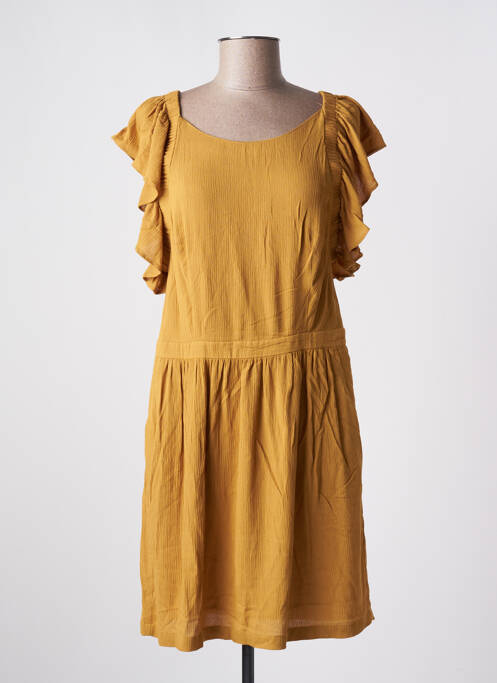 Robe mi-longue jaune SEE U SOON pour femme