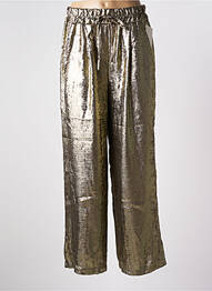 Pantalon large coupe fluide taille normale or CHARMING GIRL BY SILIA femme