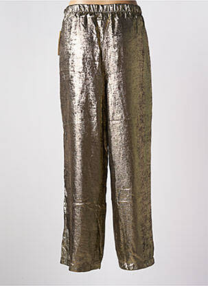 Pantalon large coupe fluide taille normale or CHARMING GIRL BY SILIA femme