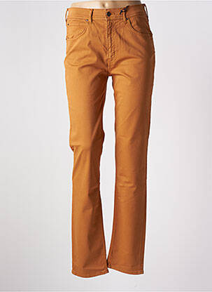 Pantalon slim tissage popeline taille normale jaune CIMARRON femme