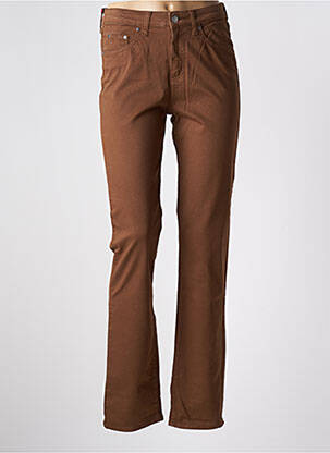 Pantalon slim taille haute taille haute marron KANOPE femme