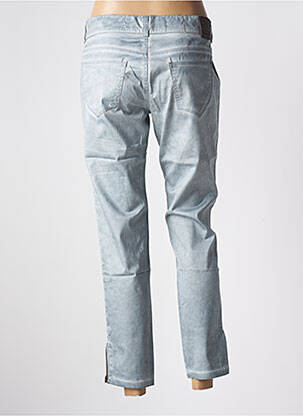 Pantalon 7/8 tissage popeline taille basse bleu FIVE PM femme