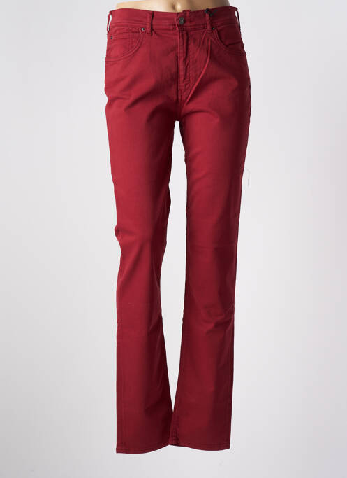 Pantalon slim tissage popeline taille normale rouge CIMARRON femme