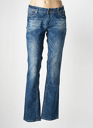Jeans coupe droite stretch taille basse bleu REMIXX femme