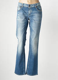Jeans coupe droite stretch taille basse bleu SCHOOL RAG femme