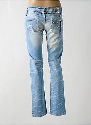 Jeans coupe droite stretch taille basse bleu NEWPLAY femme